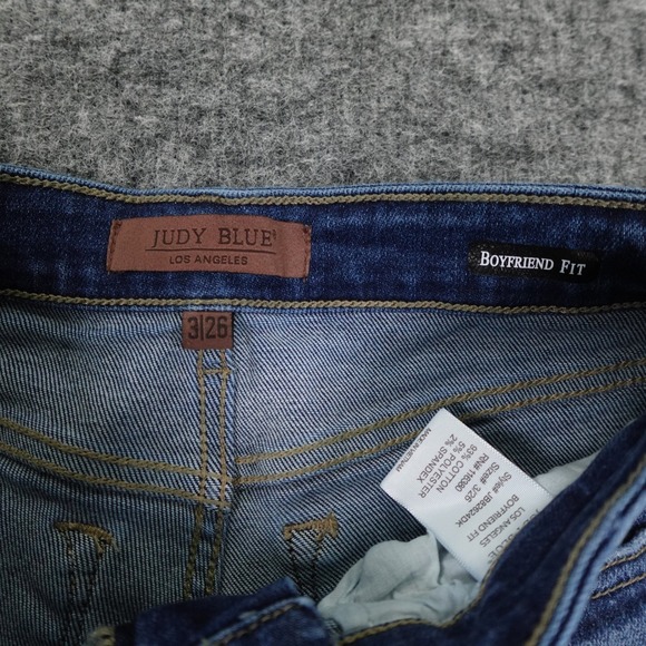 Judy Blue Jeans Womens‎ 3/26 Blue Denim JB82624DK Boyfriend Fit Stretch - Picture 5 of 10